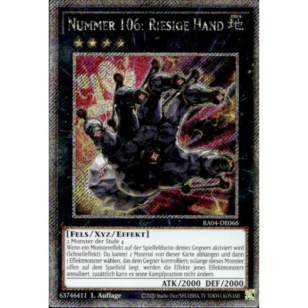 Nummer 106: Riesige Hand RA04-DE066 (Platinum Secret Rare)
