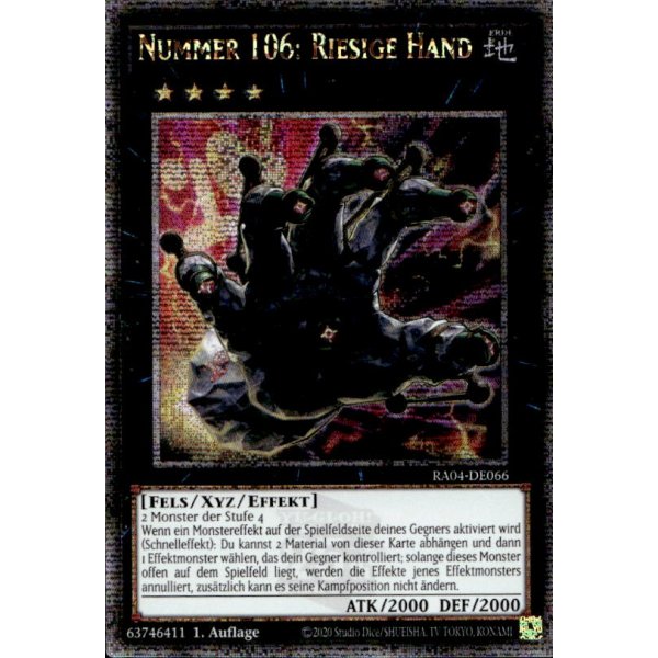 Nummer 106: Riesige Hand RA04-DE066 (Quarter Century Secret Rare)