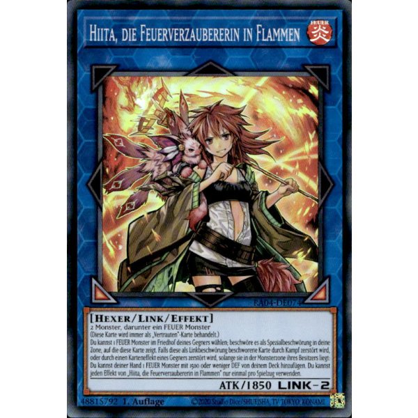 Hiita, die Feuerverzaubererin in Flammen RA04-DE074 (Super Rare)