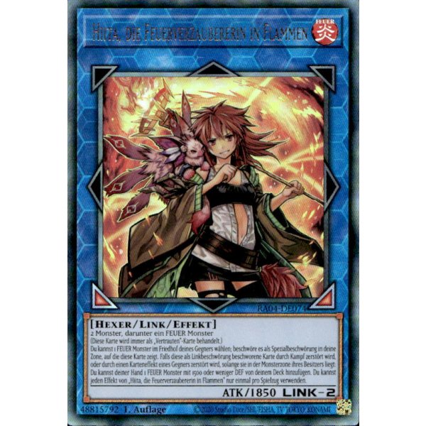 Hiita, die Feuerverzaubererin in Flammen RA04-DE074 (Ultimate Rare)
