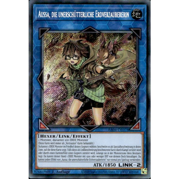 Aussa, die unersch&uuml;tterliche Erdverzaubererin RA04-DE078 (Secret Rare)