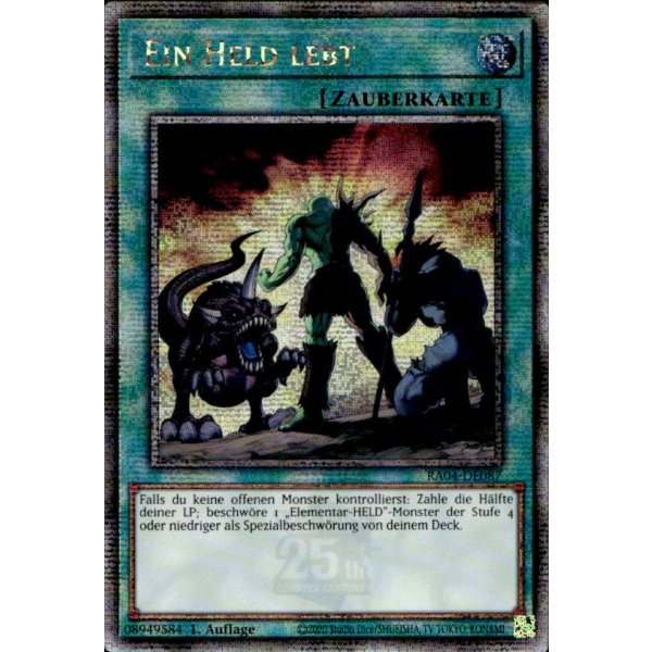 Ein Held lebt RA04-DE087 (Quarter Century Secret Rare)