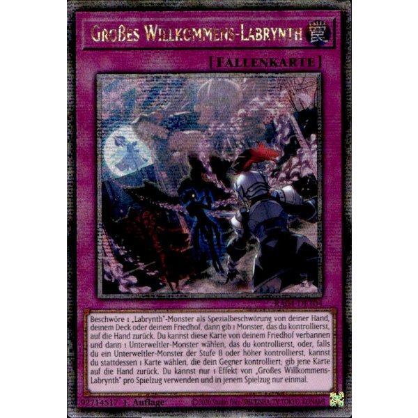 Gro&szlig;es Willkommens-Labrynth RA04-DE104 (Quarter Century Secret Rare)