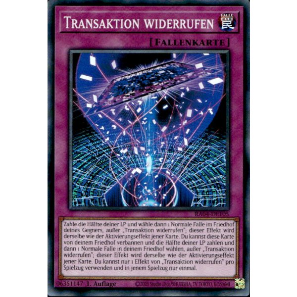 Transaktion widerrufen RA04-DE105 (Super Rare)