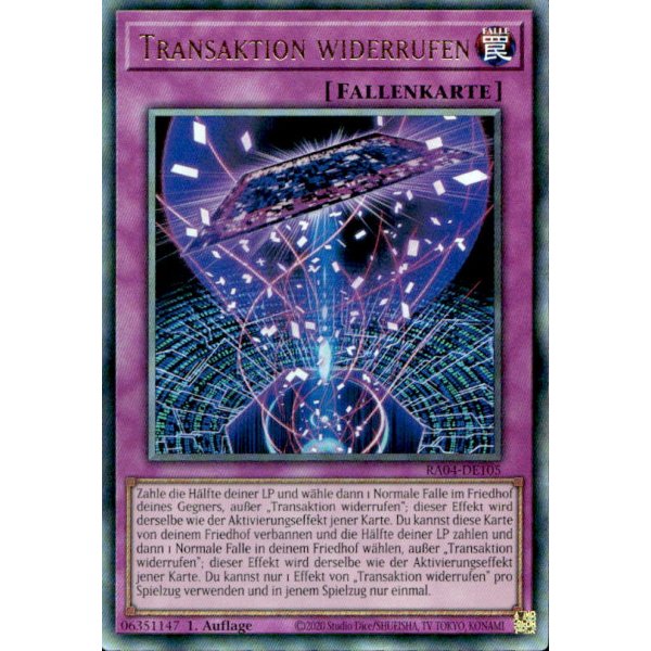 Transaktion widerrufen RA04-DE105 (Ultimate Rare)