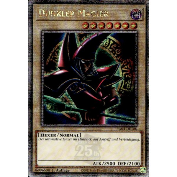 Dunkler Magier RA04-DE106-alt-Arkana (Quarter Century Secret Rare)