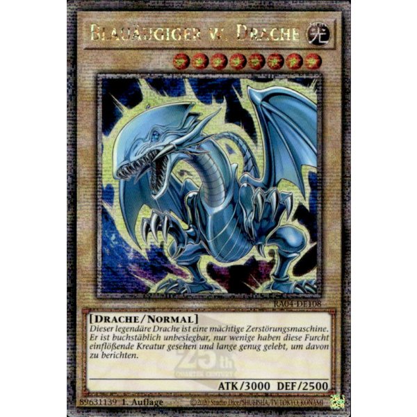 Blau&auml;ugiger w. Drache RA04-DE108-alt-7th (Quarter Century Secret Rare)