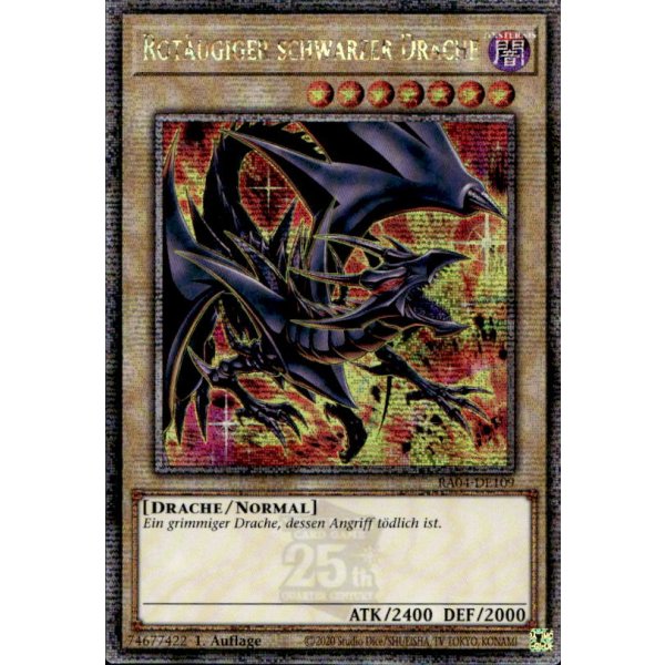 Rot&auml;ugiger schwarzer Drache RA04-DE109-alt-8th (Quarter Century Secret Rare)