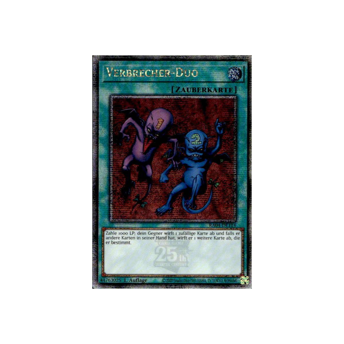 Feuerroter Drache Yugioh Karte - Secret Rare 1. Auflage Deutsch | Quarter Century Stampede Mit Fieldcenter