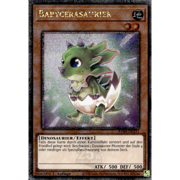 Babycerasaurier RA04-DE131 (Quarter Century Secret Rare)