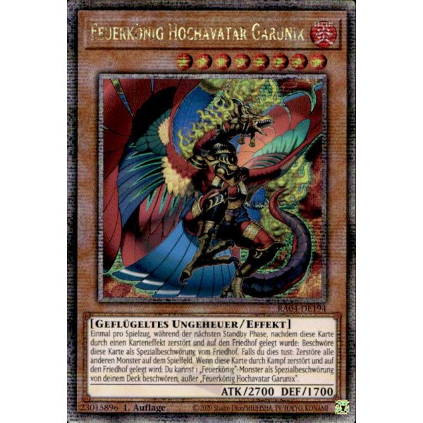 Feuerk&ouml;nig Hochavatar Garunix RA04-DE194 (Quarter Century Secret Rare)