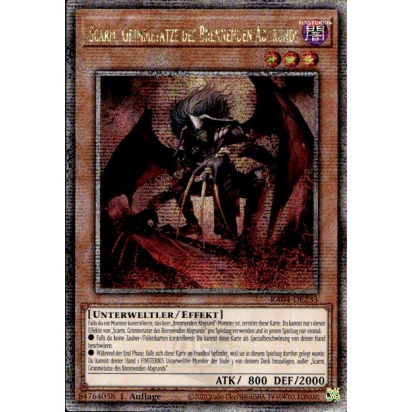 Scarm, Grimmetatze des Brennenden Abgrunds RA04-DE233 (Quarter Century Secret Rare)