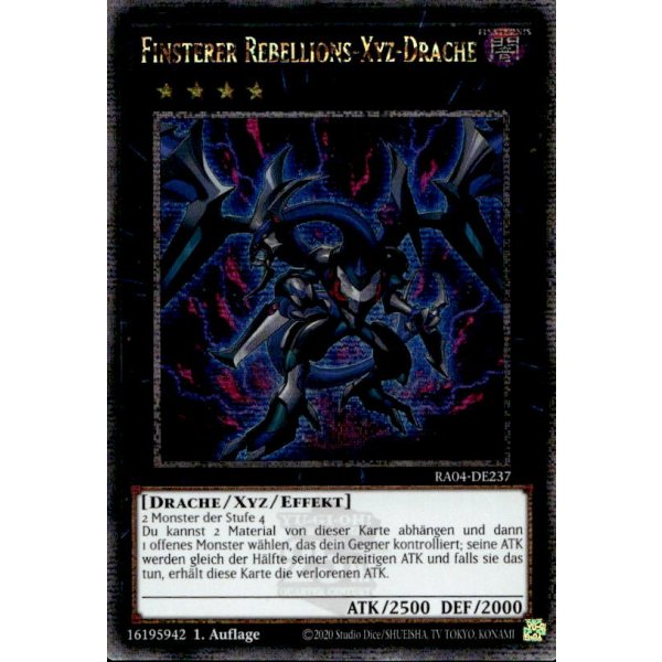 Finsterer Rebellions-Xyz-Drache RA04-DE237 (Quarter Century Secret Rare)
