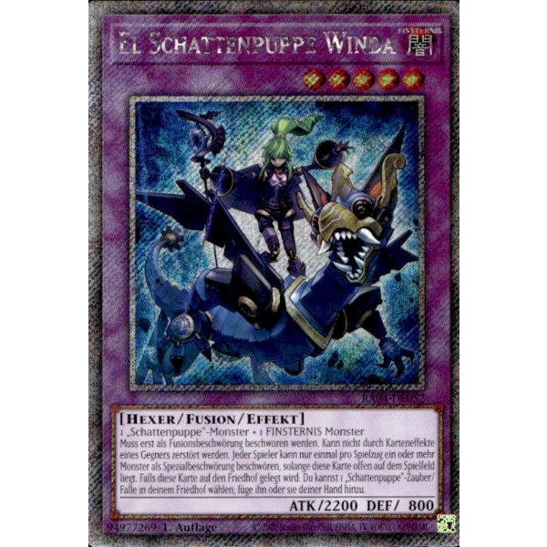 El Schattenpuppe Winda RA04-DE052 (Platinum Secret Rare)