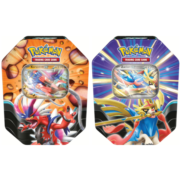 Beide Pokemon Schlagkr&auml;ftige Legenden Tin Boxen Koraidon ex &amp; Zacian ex (deutsch)