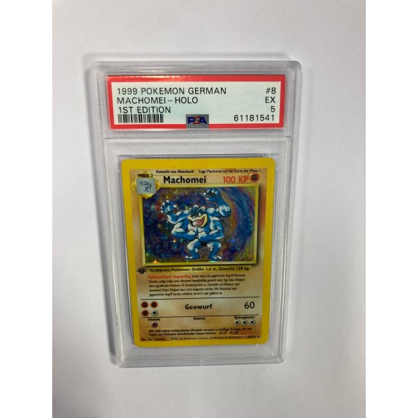 1999 POKEMON GERMAN MACHOMEI - HOLO 1ST EDITION PSA 5