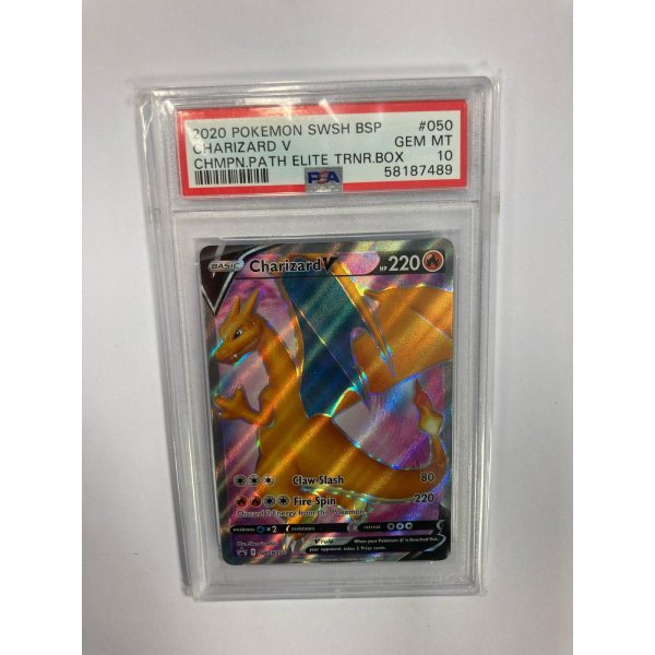 2020 POKEMON SWSH BSP CHARIZARD V CHMPN.PATH ELITE TRNR.BOX PSA 10