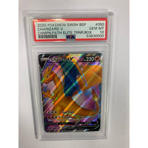 2020 POKEMON SWSH BSP CHARIZARD V CHMPN.PATH ELITE TRNR.BOX PSA 10