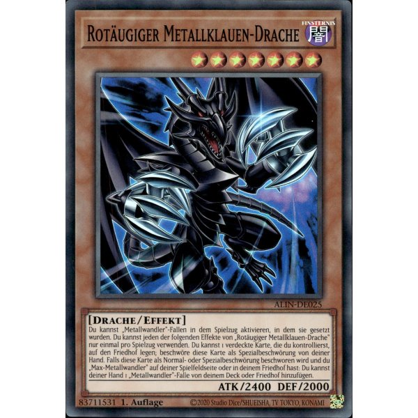 Rot&auml;ugiger Metallklauen-Drache ALIN-DE025 (Super Rare)