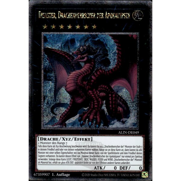 Disaster, Drachenherrscher der Apokalypsen ALIN-DE049 (Quarter Century Secret Rare)