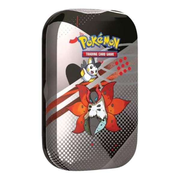 Karmesin &amp; Purpur Schwarze Blitze &amp; Wei&szlig;e Flammen Emolga &amp; Ramoth Mini Tin (deutsch)