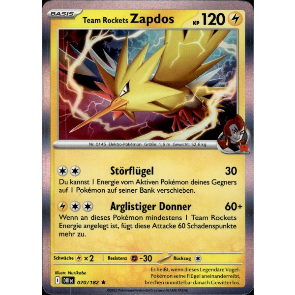 Team Rockets Zapdos 070/182 Holo