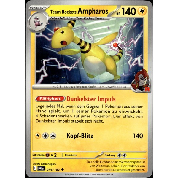 Team Rockets Ampharos 074/182