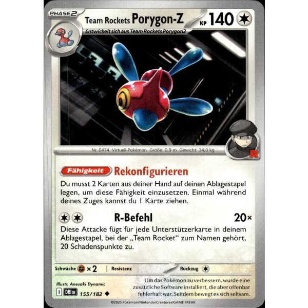 Team Rockets Porygon-Z 155/182
