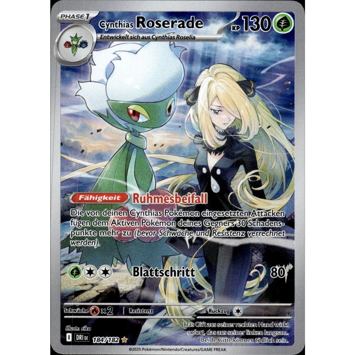 Cynthias Roserade 184/182 Illustration Rare Ewige Rivalen Pokemon Karte ...