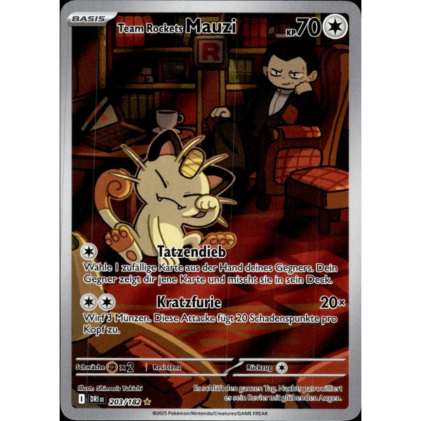Team Rockets Mauzi 203/182 Illustration Rare