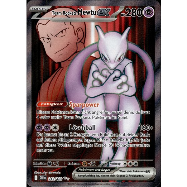 Team Rockets Mewtu-ex 213/182