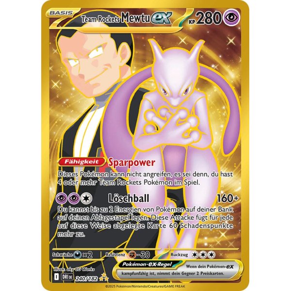 Team Rockets Mewtu-ex 240/182 Hyper Rare