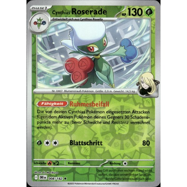Cynthias Roserade 008/182 Holo REVERSE HOLO