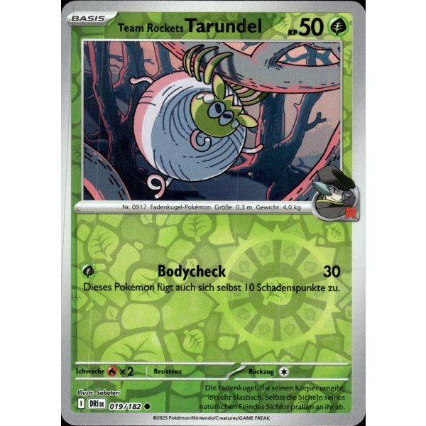 Team Rockets Tarundel 019/182 REVERSE HOLO