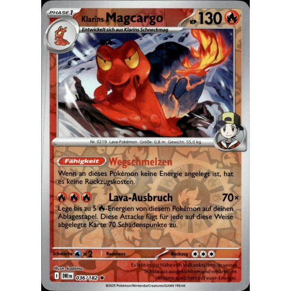 Klarins Magcargo 036/182 Holo REVERSE HOLO