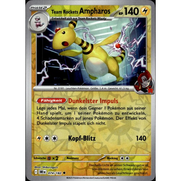 Team Rockets Ampharos 074/182 REVERSE HOLO