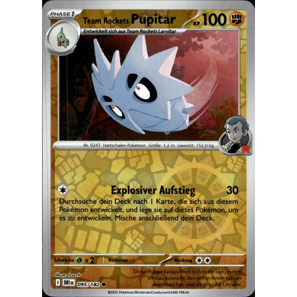 Team Rockets Pupitar 095/182 REVERSE HOLO