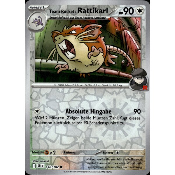 Team Rockets Rattikarl 148/182 REVERSE HOLO