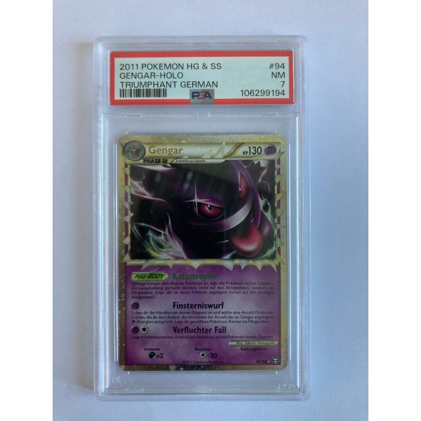 2011 POKEMON TRIUMPHANT GENGARHOLO  94/102 HG&amp;SS NM PSA 7