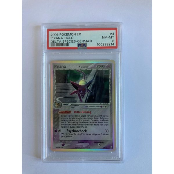2005 POKEMON DELTA SPECIES PSIANA EX  4/113  PSA 8