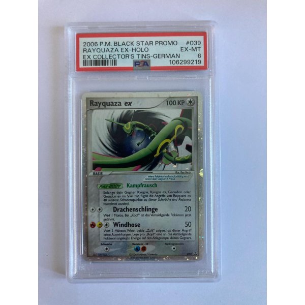 2006 POKEMON RAYQUAZA BLACK STAR PROMO EX-MT  039 PSA 6