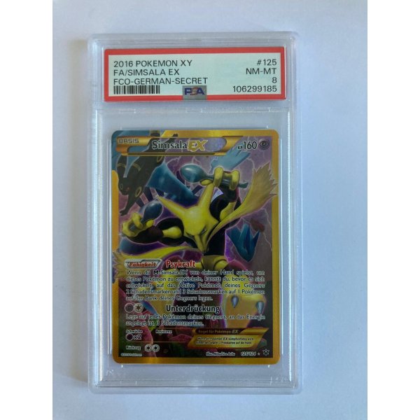 2016 POKEMON XY SIMSALA EX 125/124 PSA 8 NM-MT