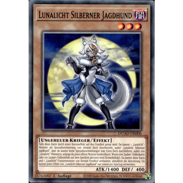 Lunalicht Silberner Jagdhund DUAD-DE006