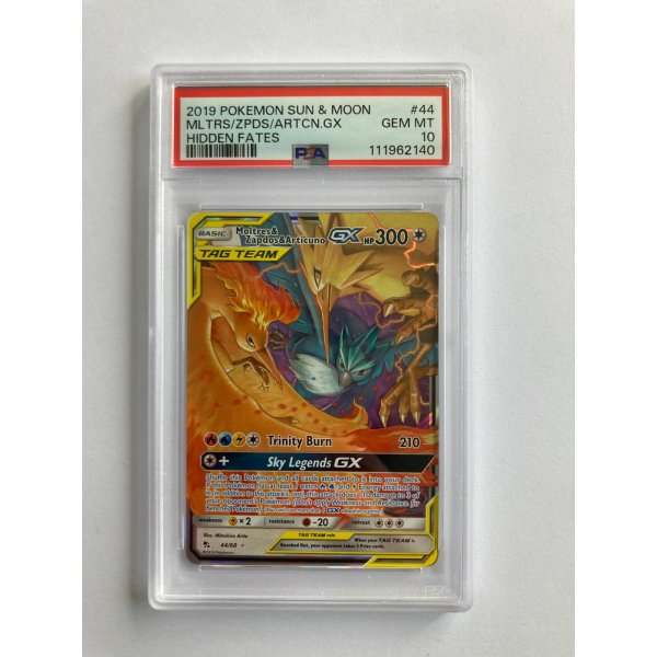 2019 POKEMON SUN &amp; MOON MLTRS/ZPDS/ARTCN.GX HIDDEN FATES GEM MT PSA 10