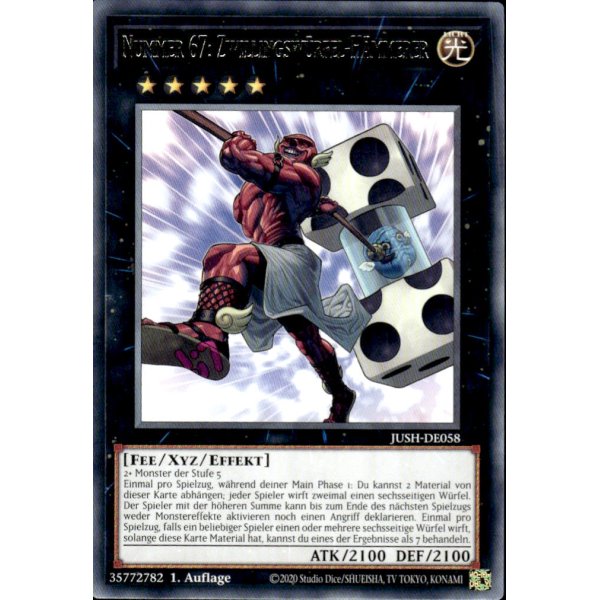 Nummer 67: Zwillingsw&uuml;rfel-H&auml;mmerer JUSH-DE058