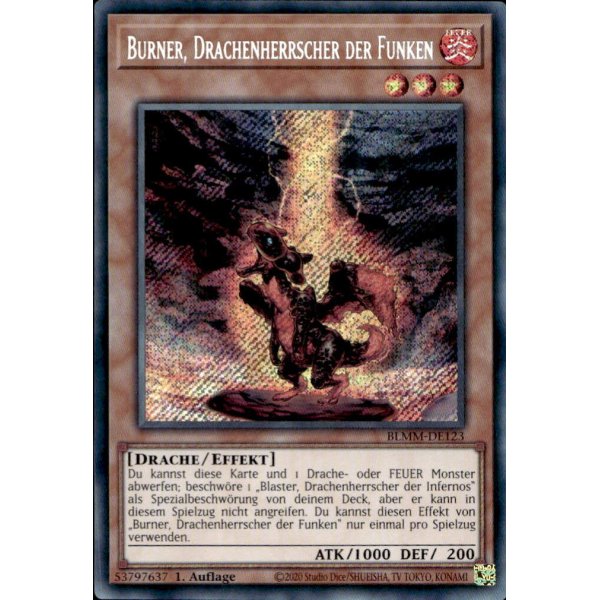 Burner, Drachenherrscher der Funken BLMM-DE123 (Secret Rare)