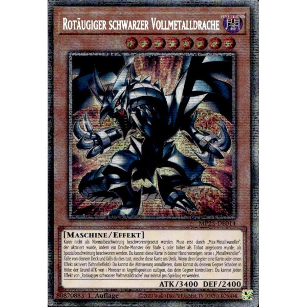 Rot&auml;ugiger schwarzer Vollmetalldrache MP25-DE014