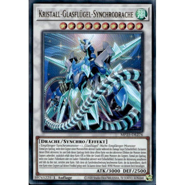 Kristall-Glasfl&uuml;gel-Synchrodrache MP25-DE276