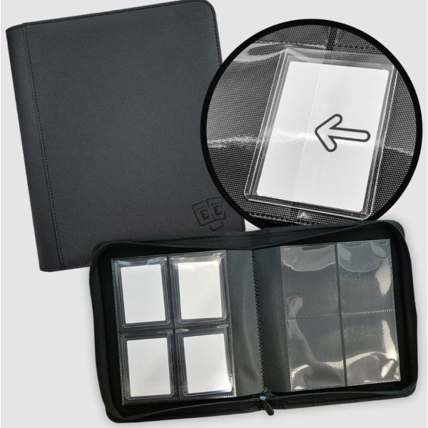 4-Pocket Toploader Zippered-Binder - Schwarz