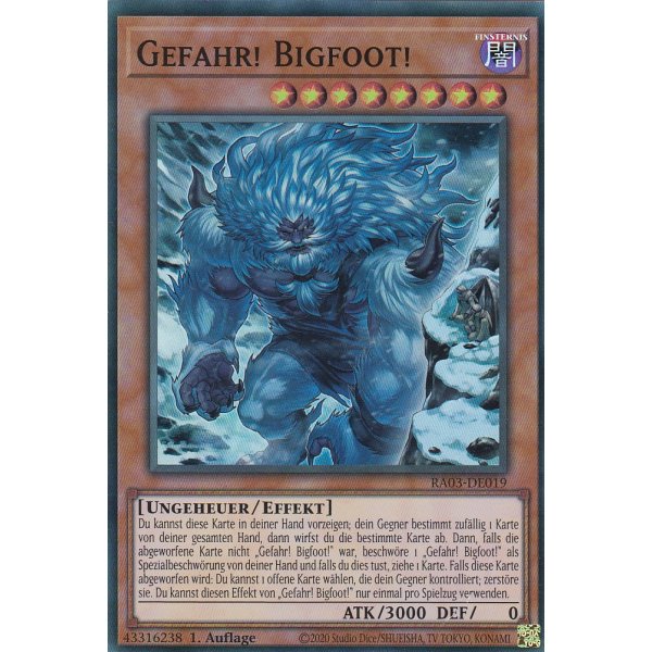 Danger! Bigfoot! (alternate artwork) RA03-EN019-SUPR-ALT (Super Rare)